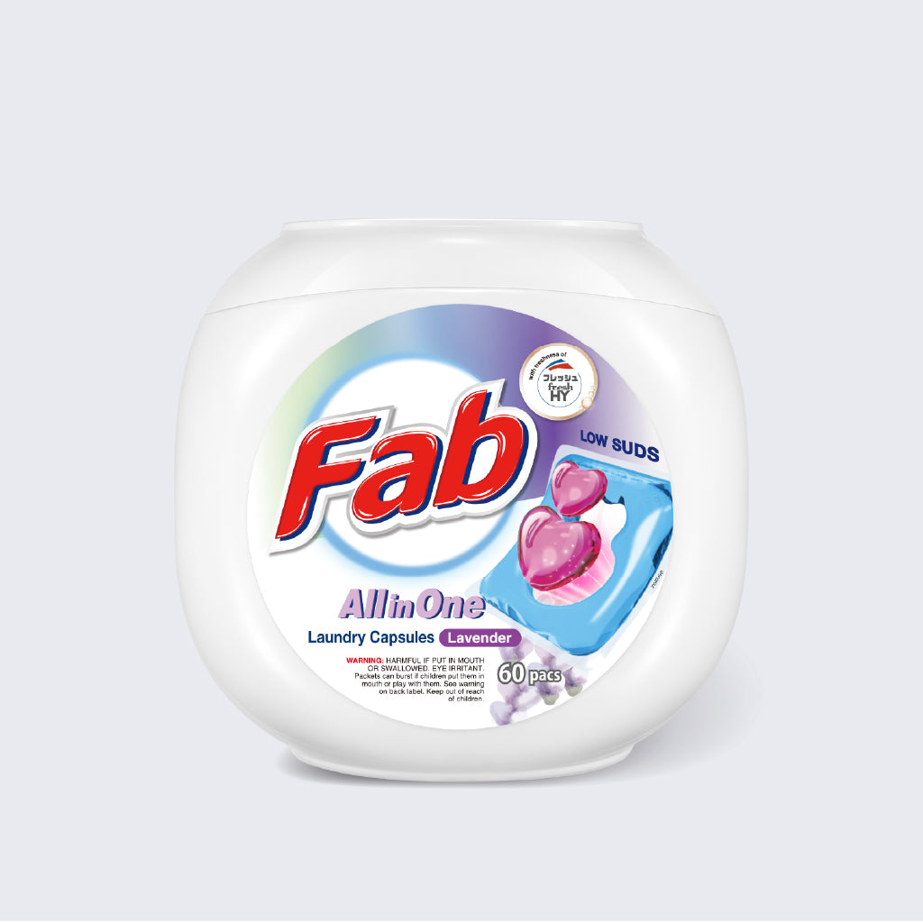 Fab All in One LOW SUDS Laundry Capsules (10ml x 60pcs)