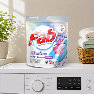 Fab All in One Low Suds Laundry Capsules Refill (24 Pcs)