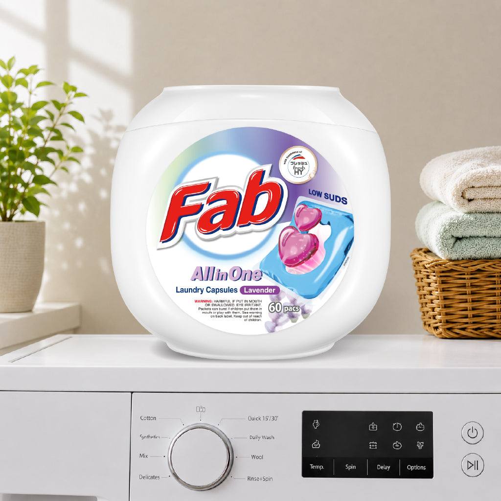Fab All in One LOW SUDS Laundry Capsules (10ml x 60pcs)