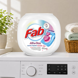 Fab All in One LOW SUDS Laundry Capsules (10ml x 60pcs)