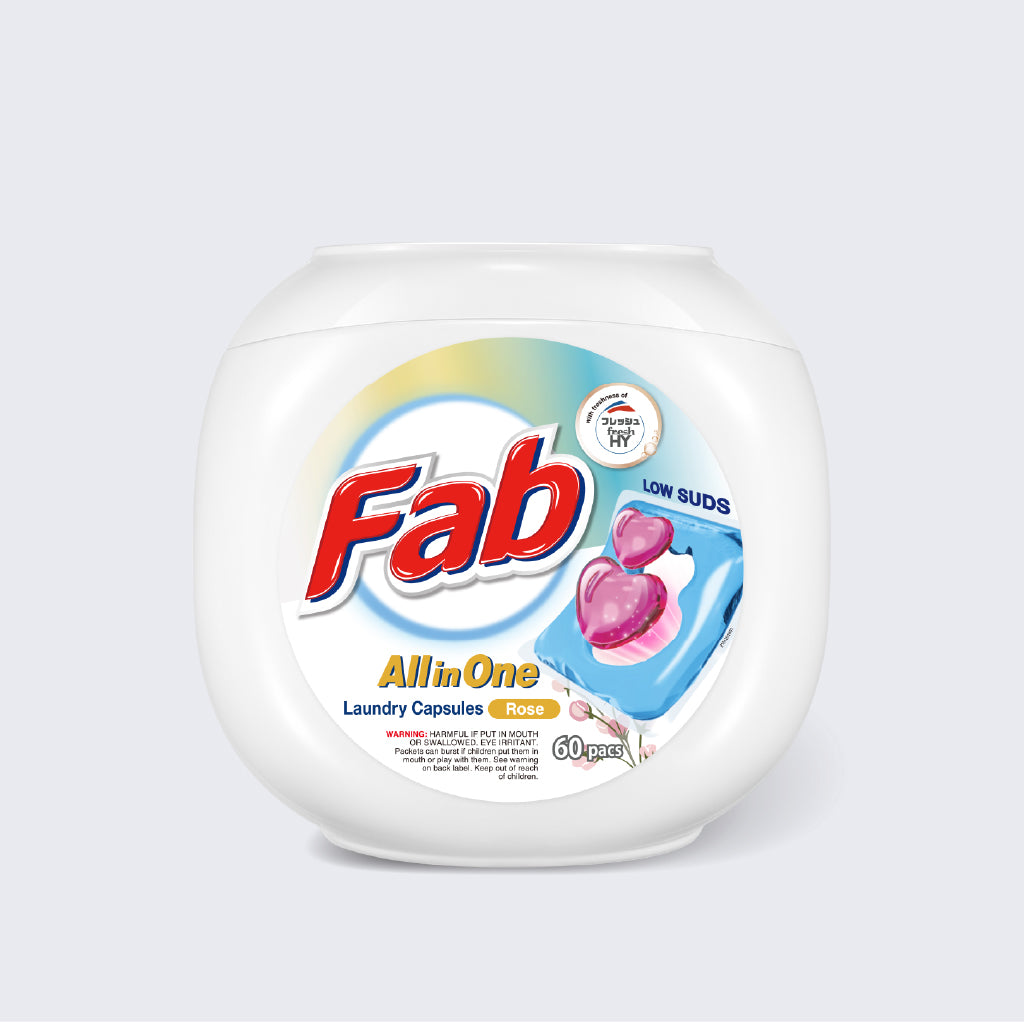 Fab All in One LOW SUDS Laundry Capsules (10ml x 60pcs)