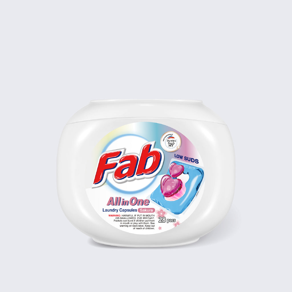 Fab All in One Low Suds Laundry Capsules (10ml x 28 Pcs)