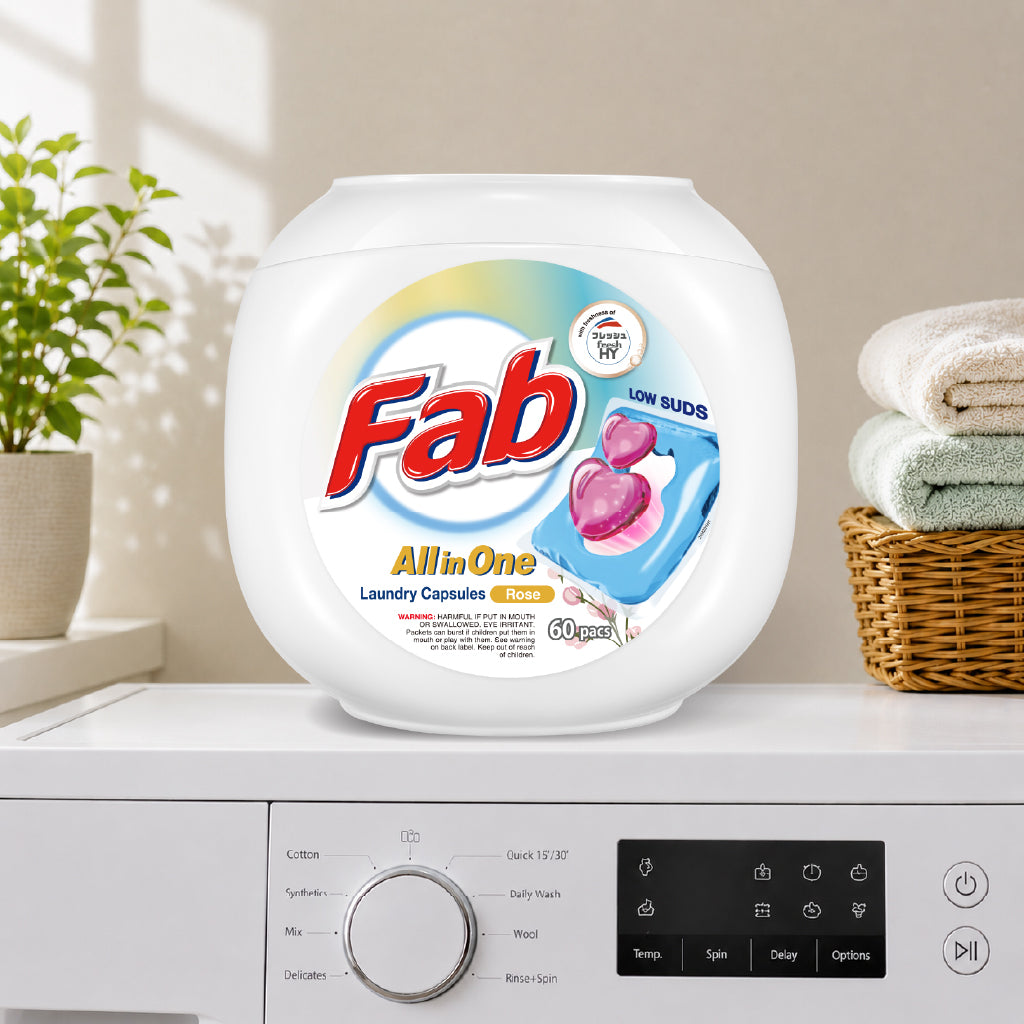 Fab All in One LOW SUDS Laundry Capsules (10ml x 60pcs)