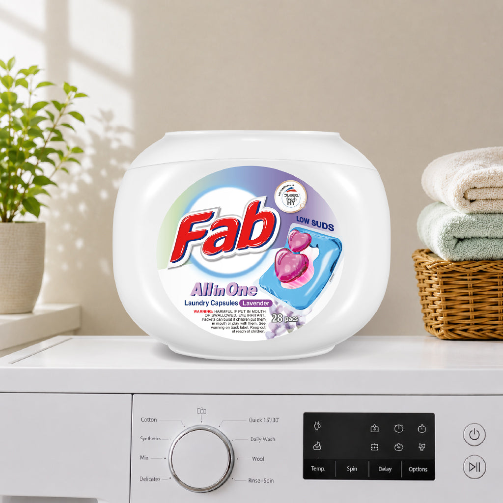 Fab All in One Low Suds Laundry Capsules (10ml x 28 Pcs)