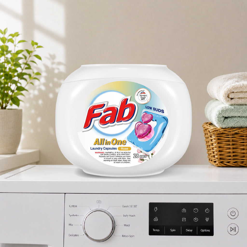 Fab All in One Low Suds Laundry Capsules (10ml x 28 Pcs)